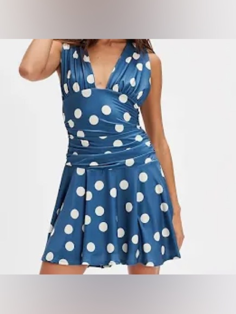 Free People Blue Polka Dot Midi Dress - Picture 3 of 6